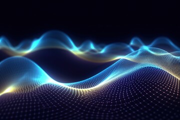 abstract futuristic background with pink blue glowing neon moving high speed wave lines and bokeh lights. Data transfer concept Fantastic wallpaper, Ai Generative