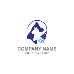 Dog, cat and stethoscope logo. Veterinary clinic illustration. Animal logo.