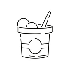 Ice Cream line Icon. Summer vector such as parfait, vector frozen yogurt, ice cream sundae, vanilla, chocolate. Dessert