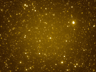 Golden glitter background with glowing stars 