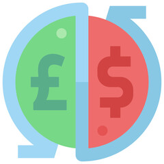Obraz premium currency exchange flat icon