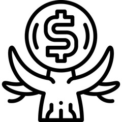 money tree line icon