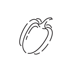 Vegetarian, vegetable, veggies - minimal thin line icon. Simple vector icon as tomato, cucumber, kohlrabi, cauliflower, pattypan squash, fiddleheads good food and health