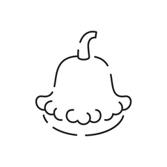 Vegetarian, vegetable, veggies - minimal thin line icon. Simple vector icon as tomato, cucumber, kohlrabi, cauliflower, pattypan squash, fiddleheads good food and health