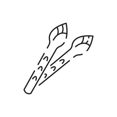 Vegetables thin line icon. Vegetarian, veggies. Simple vector icon as tomato, cucumber, kohlrabi, cauliflower, pattypan squash, fiddleheads good food and health