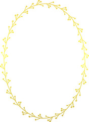 Oval Shape luxury gold frame golden vector flower frame wreath floral Vector laurel decoration picture frame branches elements wedding anniversary new year Christmas background