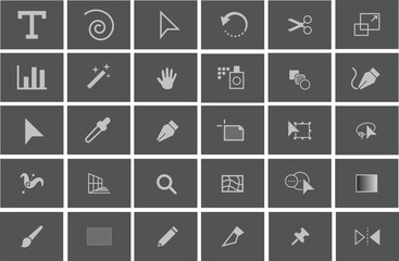 Adobe illustrator app toolbar icons - obrazy, fototapety, plakaty