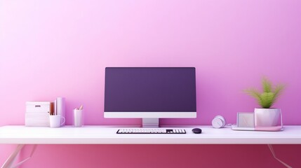 creative photo of workspace desk. Generative AI