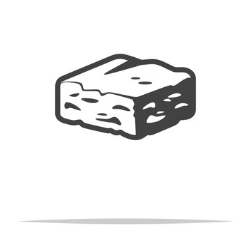 Brownie cake icon transparent vector isolated