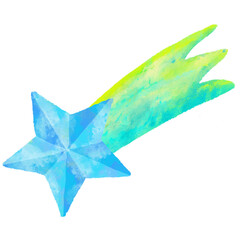 星　流れ星　水彩　手描き