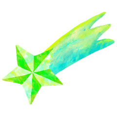 星　流れ星　水彩　手描き