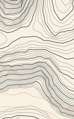topography background with contour line topographic map, terrain lines, geography map, mountain