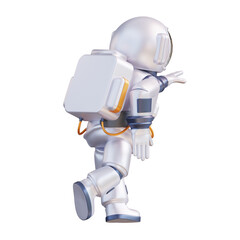 Naklejka premium 3d illustration of astronaut running in outer space