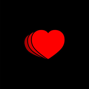  Heart icon image isolated on black  background 