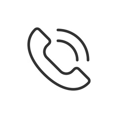 Phone outline vector icon isolated on white background. Phone line icon for web, mobile and ui designe.