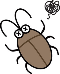 瀕死のゴキブリのイラスト
