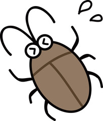 弱っているゴキブリのイラスト
