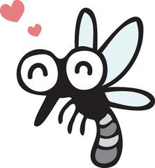 喜んでいる蚊のイラスト
