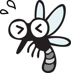 弱っている蚊のイラスト
