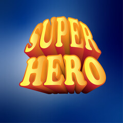 Super Hero 3D  text Effect Style vector illustration