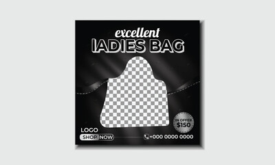 Ladies bag social media post design and fashionable bag post design