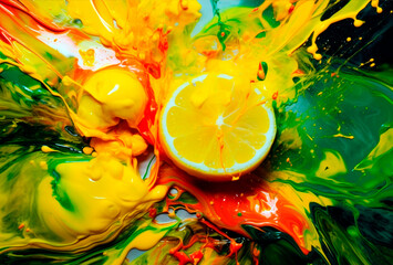 lemon and lime splash background
