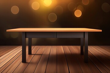 Wooden Table With Blur and Copy Space