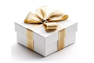 Gift Box with Ribbon On White Background