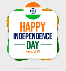 Happy Independence Day to India background with free copy space under the design. Indian indpendence day minimalist design backdrop - obrazy, fototapety, plakaty