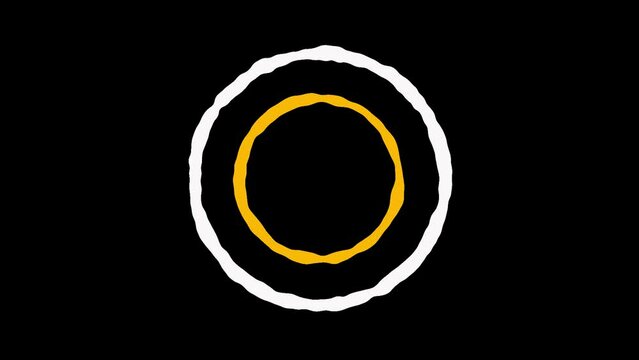 Motion graphics of two lines that turn into circles