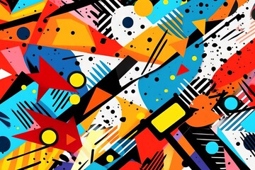 Vibrant bursts of abstract color intertwine, evoking the spirit of pop art and captivate the viewer, Generative AI.