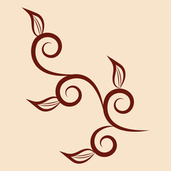 Vector illustration of traditional indian henna mehndi floral ornament design	