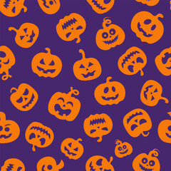 Halloween seamless background with pumpkin