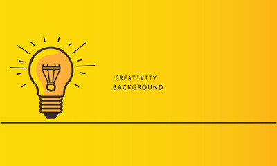 idea creative background, light bulb orange background, management and kaizen concept