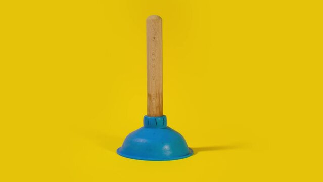 Toilet plunger moves up and down