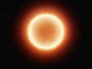 Obraz na płótnie Canvas Dwarf star in space. Proxima Centauri isolated. Red cold star on a black background.