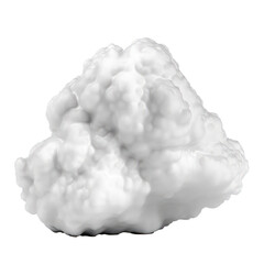 Fluffy cloud in 3d art style isolated on transparent background. Generative AI.