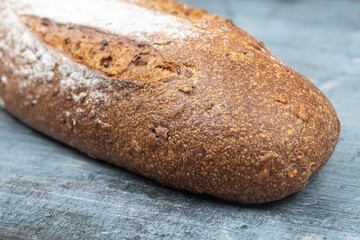 Integral Bread above blue background with copy space