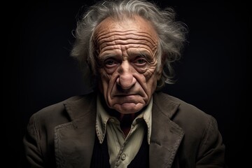 Senior man portrait. fictional person created with generative AI