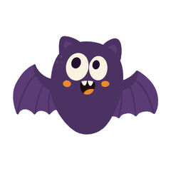 Halloween black bat icon.