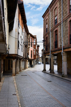 Cervera de Pisuerga (Spain), June 13, 2023. Town street. This is a small town in the province of Palencia, belonging to the Community of Castilla y Le&oacute;n.