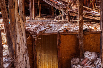 the inside of abandoned house