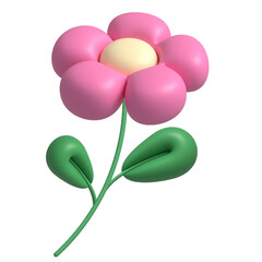 3d pink  flower