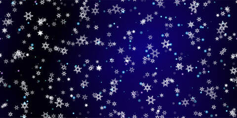 Falling Snowflakes seamless pattern flying snow