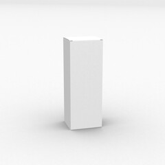 Long vertical paper box template without design on a transparent background.