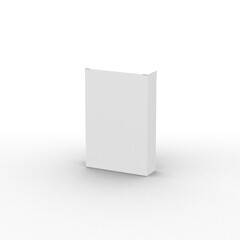 Naklejka premium Vertical flat paper box template without design cover on a transparent background.