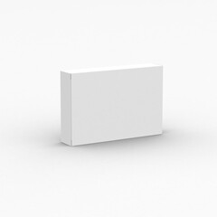 Vertical flat paper box template without design cover on a transparent background.