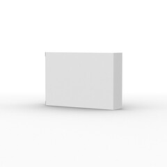 Vertical flat paper box template without design cover on a transparent background.