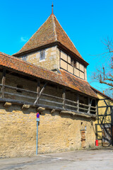 the medieval city wall of rothenburg