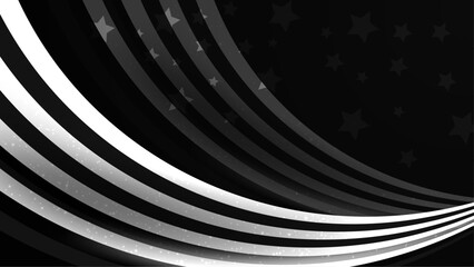 USA flag waving black background vector illustration